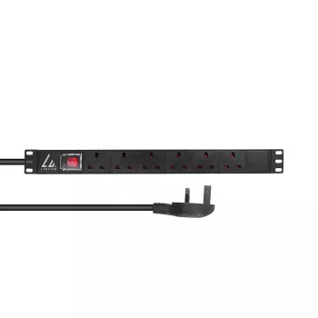 Lanview LVR-3MUK-SW-UK6 maitinimo skirstymo įrenginys (PDU) 6 kintamosios srovės lizdai 1.4U juoda