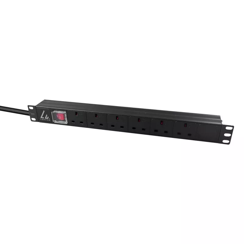 Lanview LVR-3MUK-SW-UK6 maitinimo skirstymo įrenginys (PDU) 6 kintamosios srovės lizdai 1.4U juoda