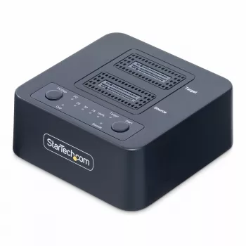 StarTech.com 1:1 M.2 NVMe diskų kopijavimo įrenginys, atskiras M.2 SSD klonavimo/kopijavimo įrenginys iki 90 GB/min., USB 3.2 20 Gbps M.2 dviejų lizdų diskų dokas, pridedami USB-C/A laidai