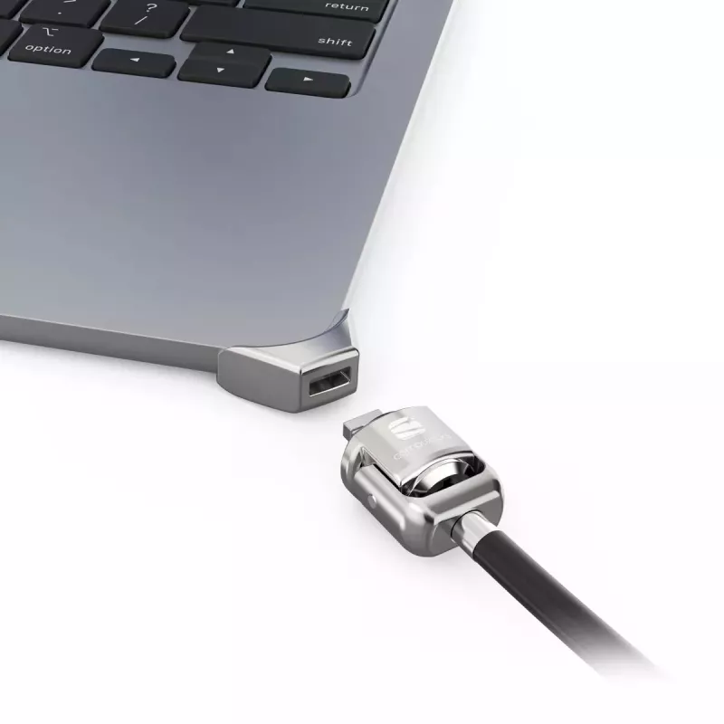 Compulocks Ledge adapter, skirtas MacBook Air 15 colių M2 M3, su raktiniu kabelio užraktu, sidabrinis