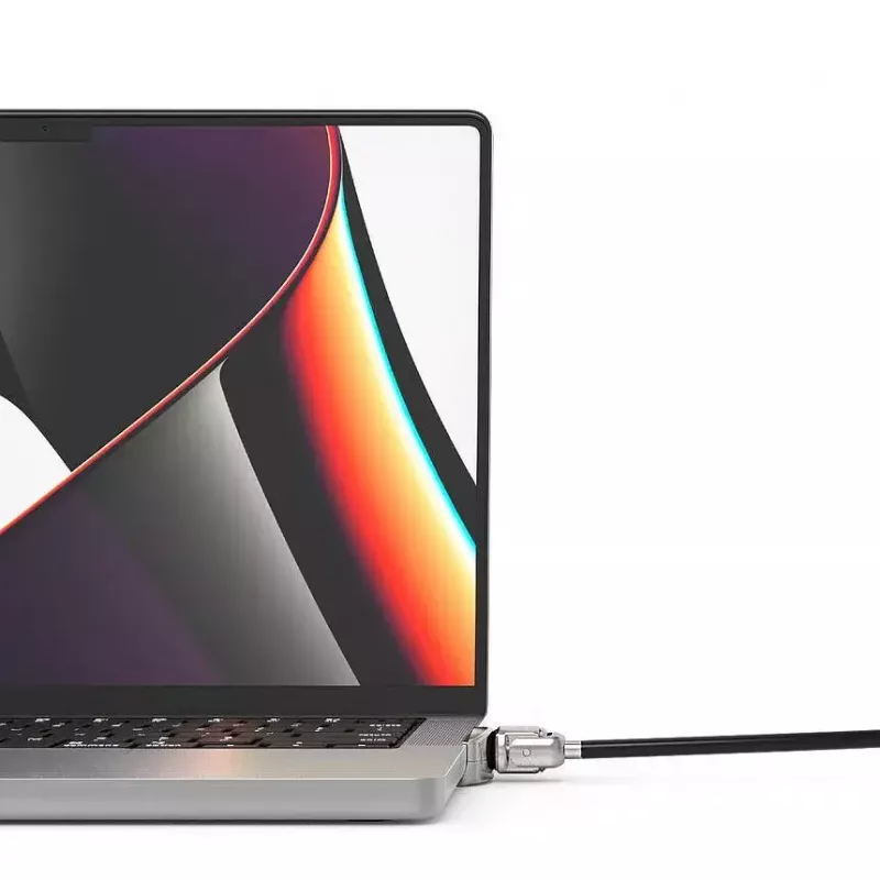 Compulocks Ledge Lock adapteris, skirtas MacBook Pro 14 colių M1 M2 M3, su raktiniu kabelio užraktu, sidabrinis