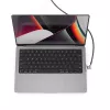 Compulocks Ledge Lock adapteris, skirtas MacBook Pro 14 colių M1 M2 M3, su raktiniu kabelio užraktu, sidabrinis