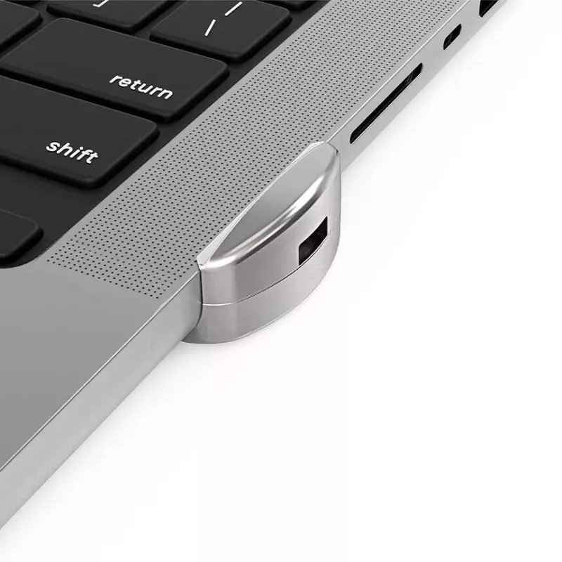 Compulocks Ledge Lock adapteris, skirtas MacBook Pro 14 colių M1 M2 M3, su raktiniu kabelio užraktu, sidabrinis