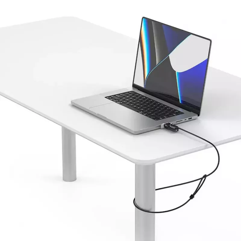Compulocks Ledge Lock adapteris, skirtas MacBook Pro 16 colių M1 M2 M3, su kombinuotu kabelio užraktu, sidabrinis