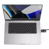 Compulocks Ledge Lock adapteris, skirtas MacBook Pro 16 colių M1 M2 M3, su kombinuotu kabelio užraktu, sidabrinis