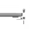 Compulocks Ledge Lock adapteris, skirtas MacBook Pro 16 colių M1 M2 M3, su kombinuotu kabelio užraktu, sidabrinis