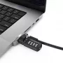 Compulocks Ledge Lock adapteris, skirtas MacBook Pro 16 colių M1 M2 M3, su kombinuotu kabelio užraktu, sidabrinis