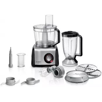 Bosch MC812M814 virtuvinis kombainas 1250 W 3,9 L juoda, nerūdijantis plienas, permatoma