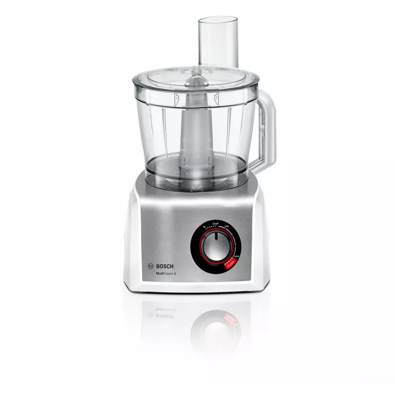 Virtuvės kombainas Bosch MC812S814, 1250 W, 3,9 l dubuo, nerūdijantis plienas / balta, kintamas greitis, sukamoji rankenėlė