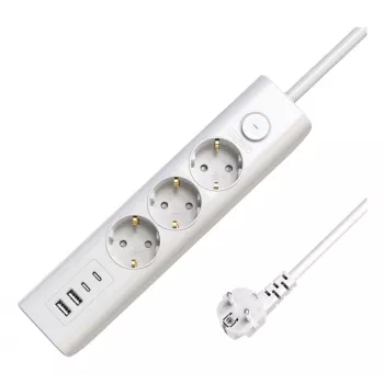Microconnect 3 krypčių USB Schuko maitinimo lizdas 1,5 M baltas 3 kintamosios srovės lizdai 230 V