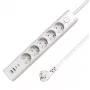 Microconnect 5 krypčių USB Schuko maitinimo lizdas su įjungimo/išjungimo jungikliu 1,5 m, balta