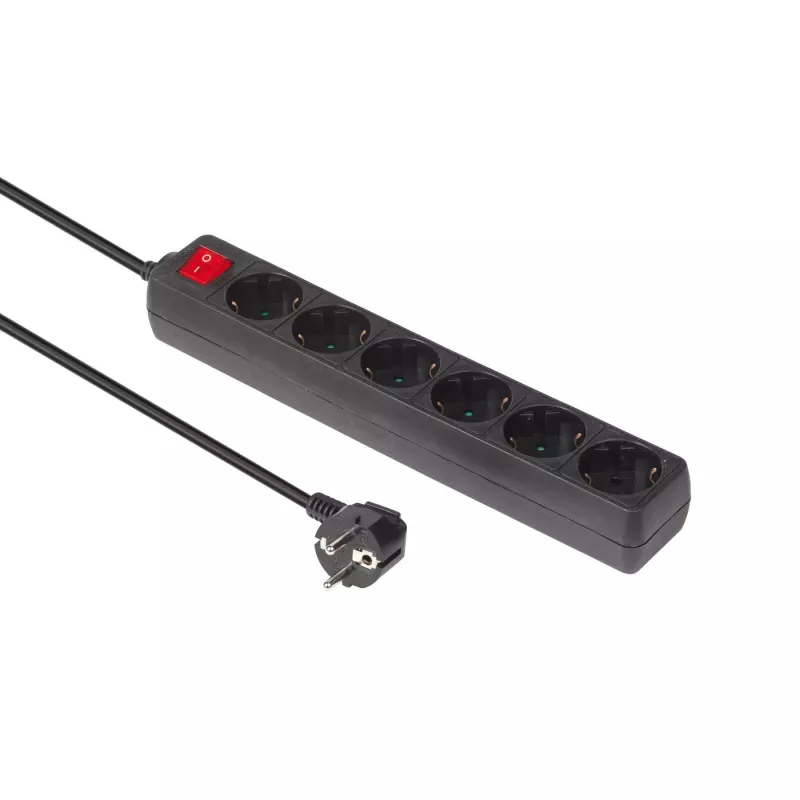 Microconnect MC-GRU00615BS ilgintuvas 1,5 m 6 AC lizdai (-ų) Juoda