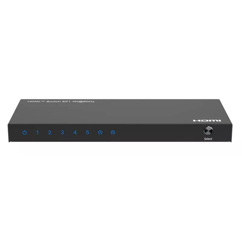 Vaizdo jungiklis MicroConnect MC-HDMISWITCH0501-4K 4K 60Hz metalinis juodas