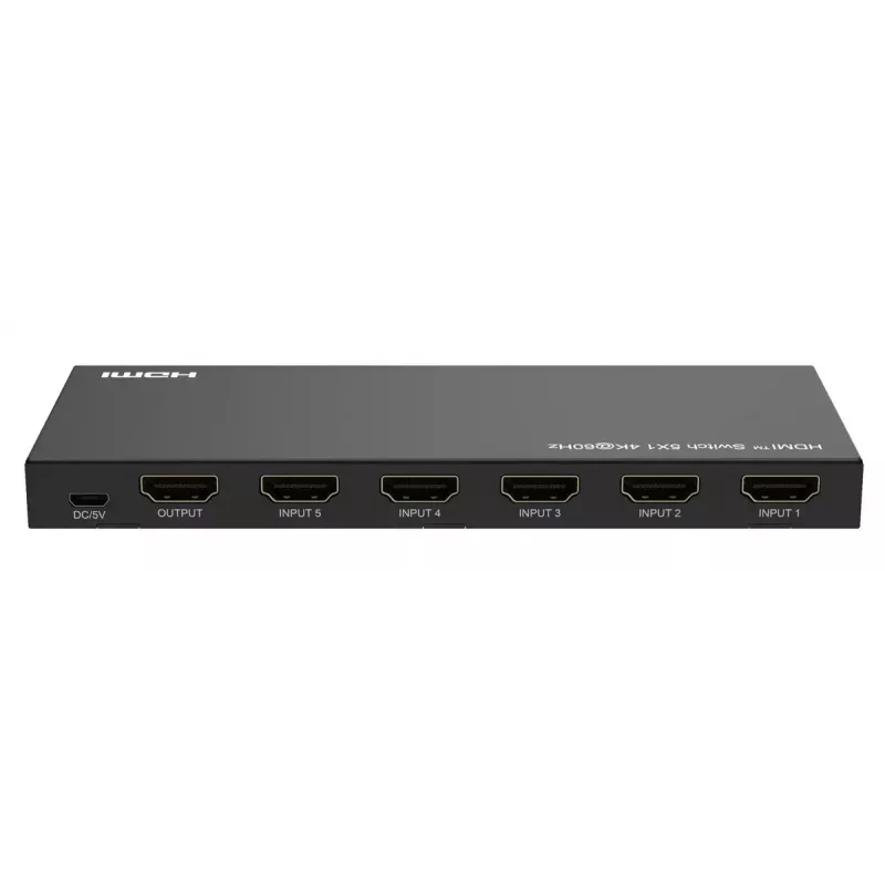 Vaizdo jungiklis MicroConnect MC-HDMISWITCH0501-4K 4K 60Hz metalinis juodas