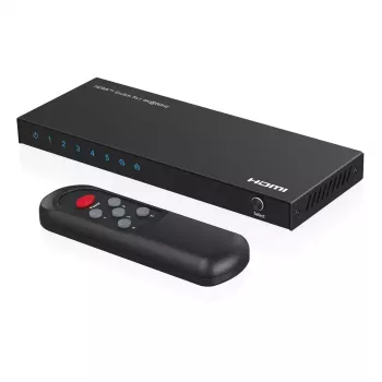 Vaizdo jungiklis MicroConnect MC-HDMISWITCH0501-4K 4K 60Hz metalinis juodas