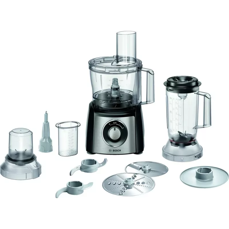 Virtuvinis kombainas Bosch MCM3PM386 — 900 W variklis, 2,3 L dubuo, juodas/permatomas