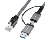 Microconnect CAT6 FTP prie USB A-C adapterio laidas, 1 metro