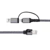Microconnect CAT6 RJ45 FTP į USB A-C adapterio kabelis, 3 metrai, tinklo adapteris