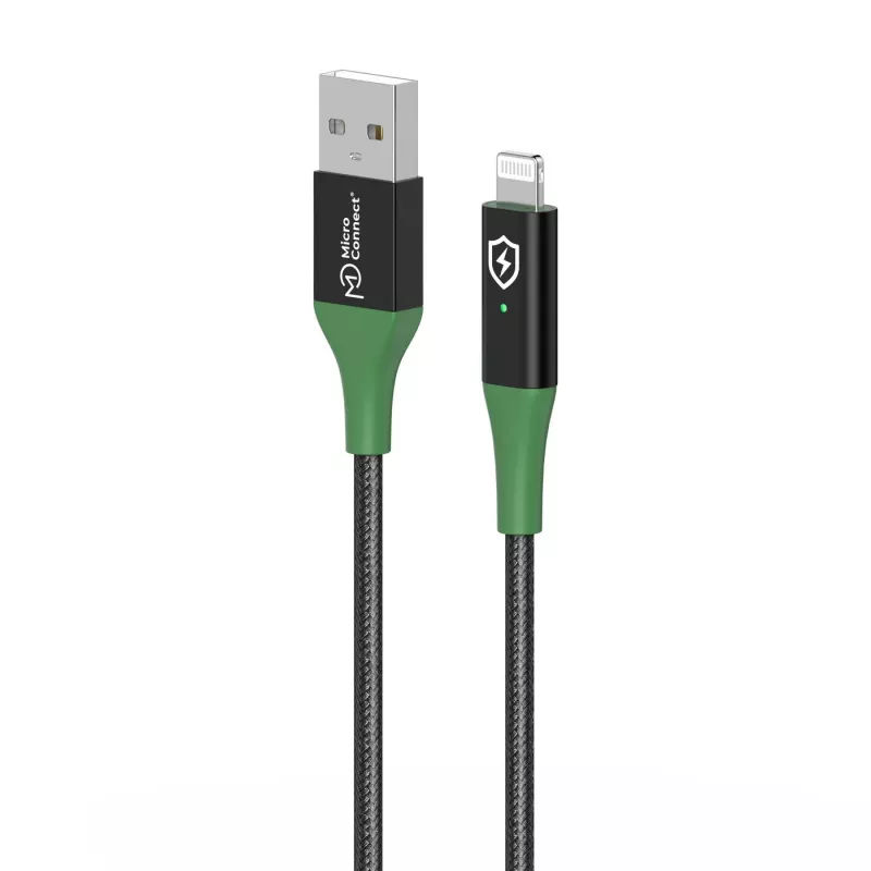 Microconnect MC-SMART USB A-L-2 lightning kabelis 2 m juoda, žalia