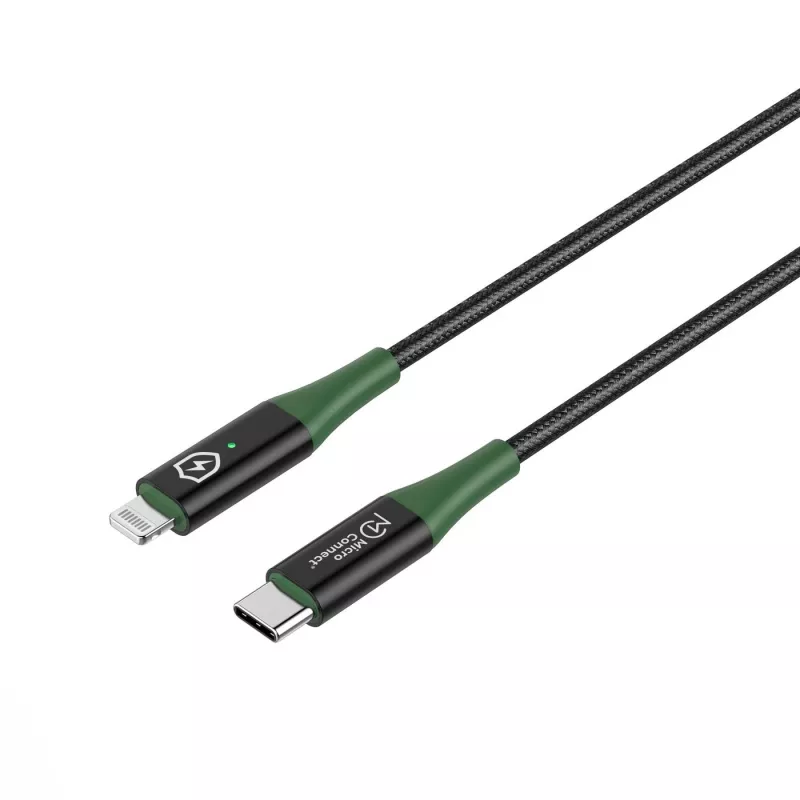 „Microconnect MC-SMART USB C-L-1“ žaibo laidas 1 m, juoda, žalia
