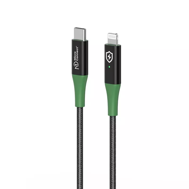 Microconnect MC-SMART USB C-L-2 žaibo kabelis 2 m juoda, žalia