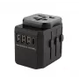 Microconnect MC-TRAVELADAPTER3 elektros maitinimo kištukas, juodas, 182 g, 1 vnt.