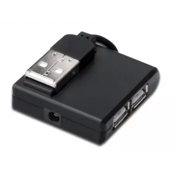 Microconnect MC-USB2.0HUB4P sąsajos šakotuvas USB 2.0 400 Mbit/s juodas