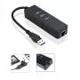 Microconnect MC-USB3.0HUBWETH nešiojamojo kompiuterio dokas / prievado replikatorius USB 3.2 Gen 1 (3.1 Gen 1) Type-A juodas