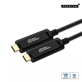 Microconnect MC-USB3.1C15OP USB laidas USB 3.2 Gen 2 (3.1 Gen 2) 15 m USB C Juoda