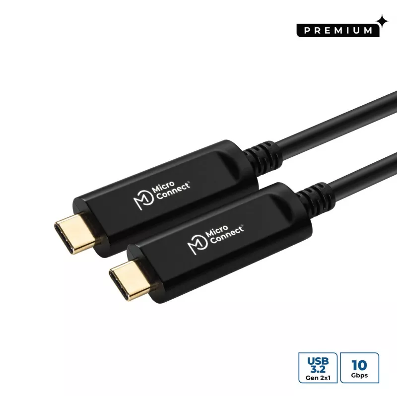 Microconnect MC-USB3.1C15OP USB laidas USB 3.2 Gen 2 (3.1 Gen 2) 15 m USB C Juoda