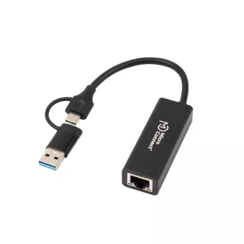 jungčių adapteris Microconnect MC-USBACNET1G USB C į RJ-45 0,2 m juodas