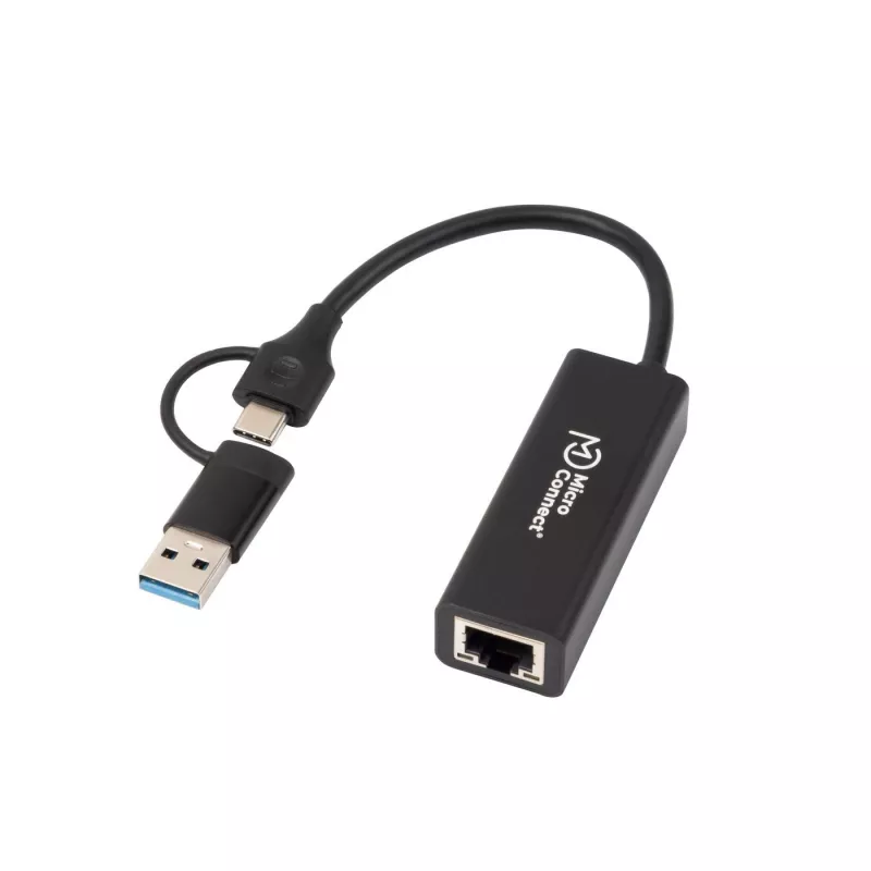 jungčių adapteris Microconnect MC-USBACNET1G USB C į RJ-45 0,2 m juodas