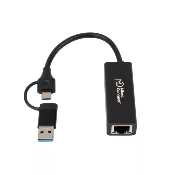 jungčių adapteris Microconnect MC-USBACNET1G USB C į RJ-45 0,2 m juodas