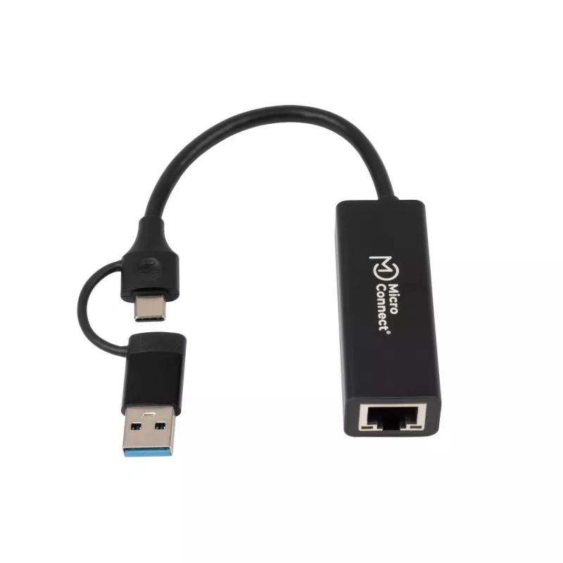 jungčių adapteris Microconnect MC-USBACNET1G USB C į RJ-45 0,2 m juodas