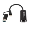 Microconnect MC-USBACNET2.5G magistralės keitiklis USB C RJ-45 0,2 m juoda