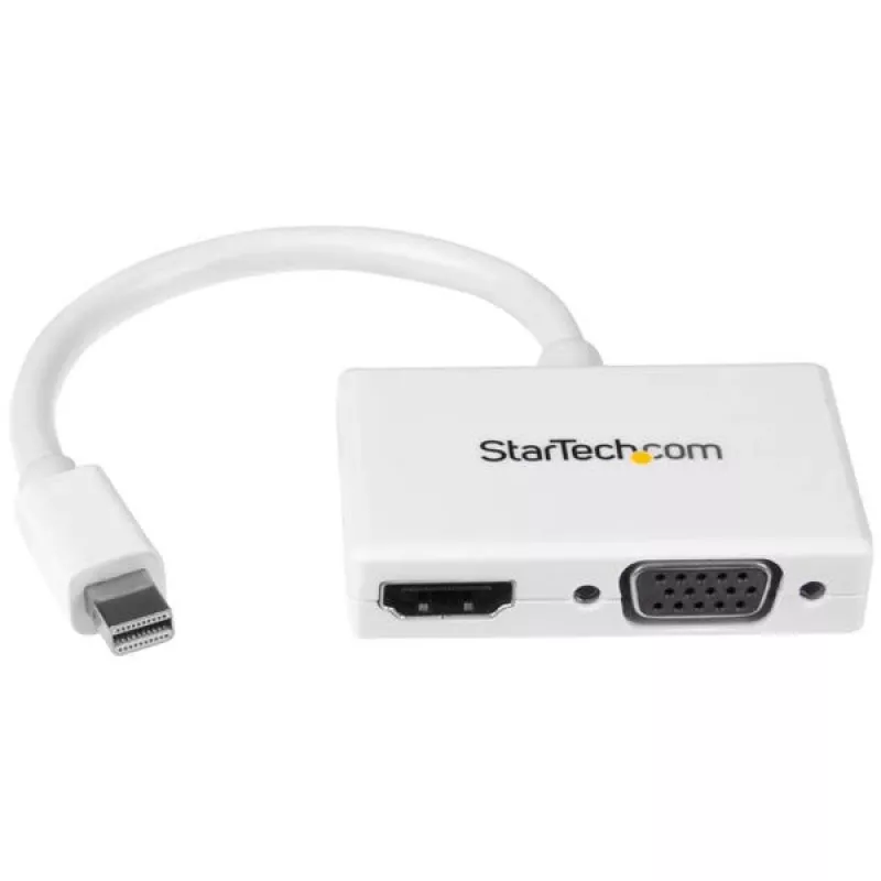 StarTech.com Travel A/V Adapter: 2-in-1 Mini DisplayPort to HDMI or VGA Converter - White