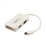 StarTech.com kelioninis garso ir vaizdo adapteris: 3-in-1 Mini DisplayPort į VGA DVI arba HDMI keitiklis - Baltas