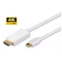 Microconnect MDPHDMI3-4K vaizdo kabelio adapteris 3 m Mini DisplayPort HDMI Type A (standartinis) Baltas