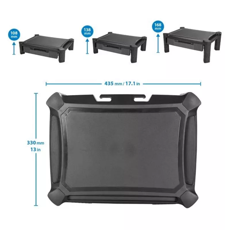 StarTech.com Monitoriaus stovas - stalčius - reguliuojamo aukščio, laisvai stovintis, 10 kg, 33 cm (13 colių), 81,3 cm (32 colių), Aukščio reguliavimas, Juoda