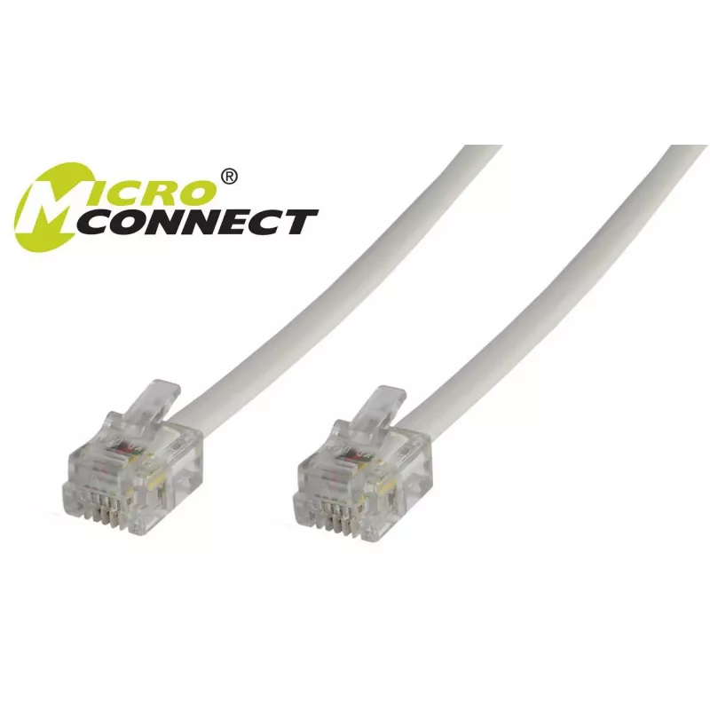 Telefono kabelis Microconnect MPK102 RJ12 RJ12 2 m Baltas
