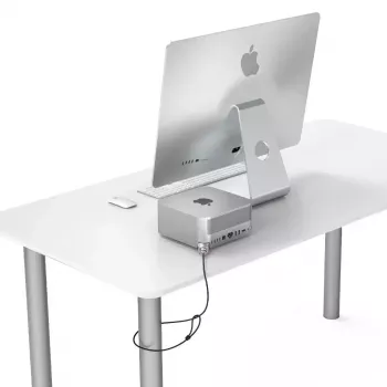 Compulocks Mac Studio Ledge Lock Adapter Keyed kabelis Lock Sidabrinė
