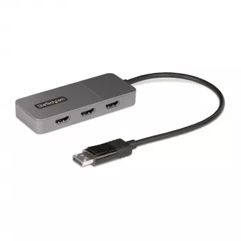 “StarTech.com” 3 prievadų MST šakotuvas – DisplayPort į 3 HDMI, trigubi 4K 60Hz monitoriai, DP 1.4 kelių monitorių vaizdo adapteris, 1 pėdos (30 cm) integruotas laidas, maitinamas per USB, tik “Windows”
