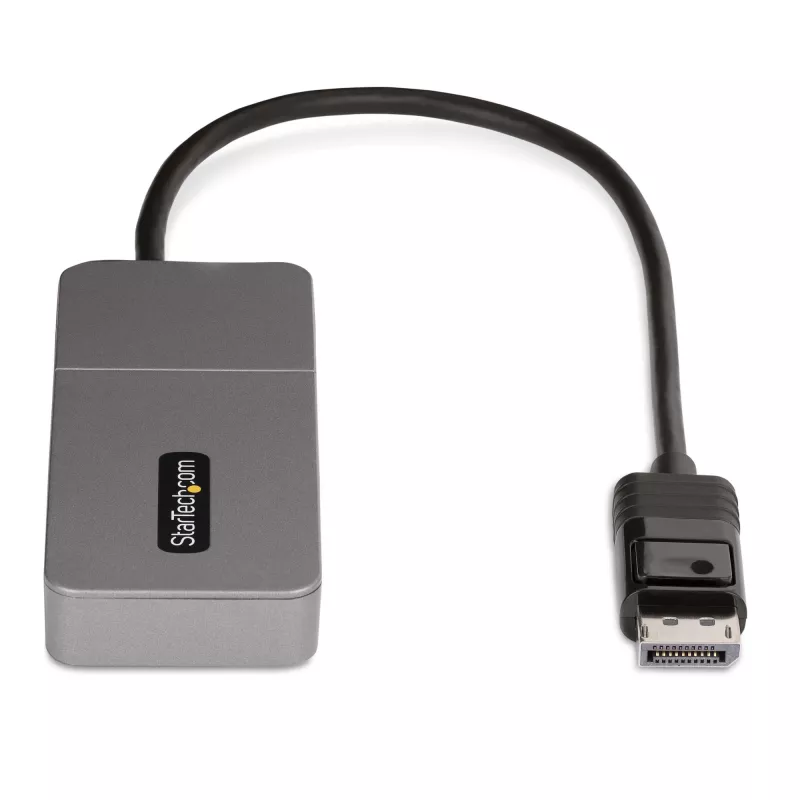 “StarTech.com” 3 prievadų MST šakotuvas – DisplayPort į 3 HDMI, trigubi 4K 60Hz monitoriai, DP 1.4 kelių monitorių vaizdo adapteris, 1 pėdos (30 cm) integruotas laidas, maitinamas per USB, tik “Windows”