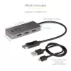 “StarTech.com” 3 prievadų MST šakotuvas – DisplayPort į 3 HDMI, trigubi 4K 60Hz monitoriai, DP 1.4 kelių monitorių vaizdo adapteris, 1 pėdos (30 cm) integruotas laidas, maitinamas per USB, tik “Windows”