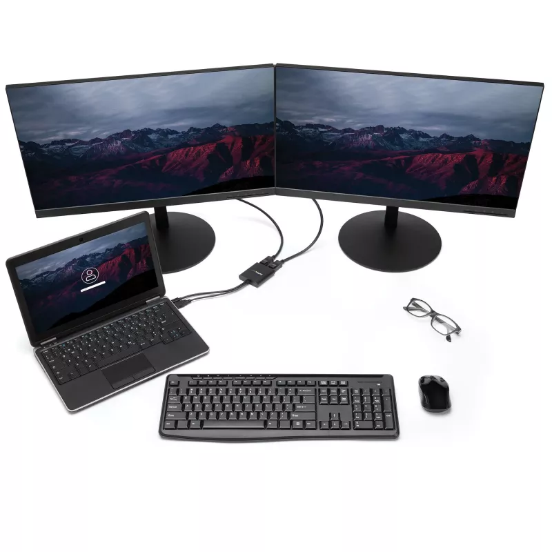 StarTech.com 2 prievadų kelių monitorių adapteris – Mini DisplayPort į 2x DisplayPort MST šakotuvas – dviguba 4K 30Hz – vaizdo skirstytuvas išplėstiniam darbalaukio režimui tik Windows kompiuteriuose – mDP 1.2 į 2x DP