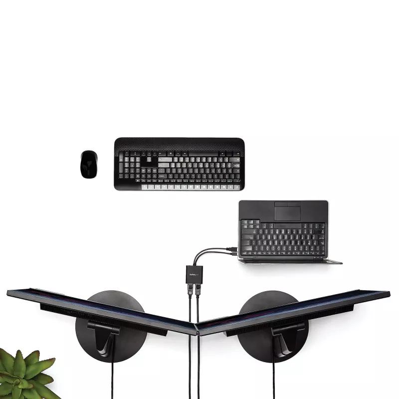 StarTech.com 2 prievadų kelių monitorių adapteris – Mini DisplayPort į 2x DisplayPort MST šakotuvas – dviguba 4K 30Hz – vaizdo skirstytuvas išplėstiniam darbalaukio režimui tik Windows kompiuteriuose – mDP 1.2 į 2x DP