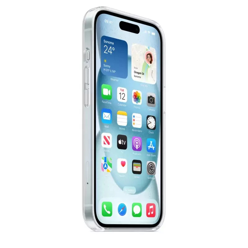 Apsauginis dėklas iPhone 15, Apple, MagSafe, permatomas, PC, 6,1 colio