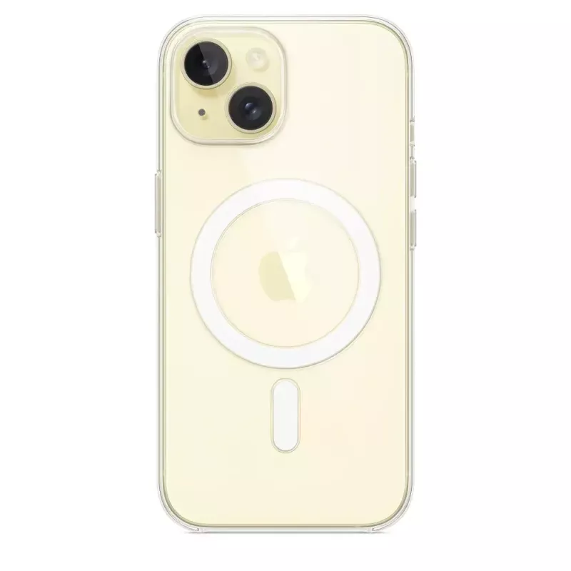 Apsauginis dėklas iPhone 15, Apple, MagSafe, permatomas, PC, 6,1 colio