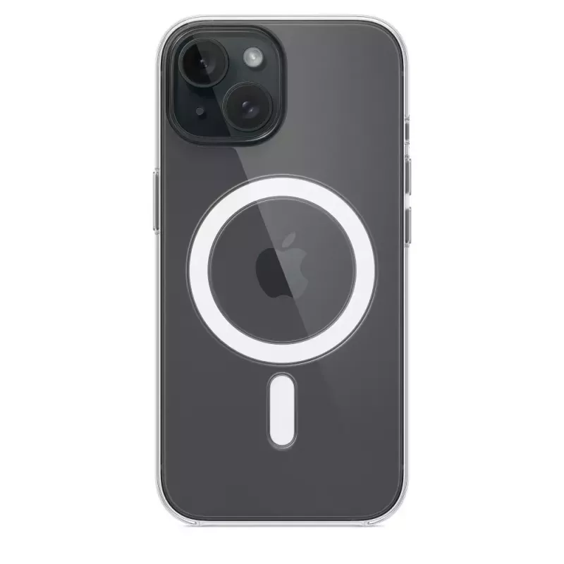 Apsauginis dėklas iPhone 15, Apple, MagSafe, permatomas, PC, 6,1 colio