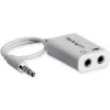 StarTech.com baltas ausinių adapteris, skirtas ausinėms su atskirais ausinių / mikrofono kištukais – 3,5 mm 4 kontaktų į 2x 3 kontaktų 3,5 mm M/F